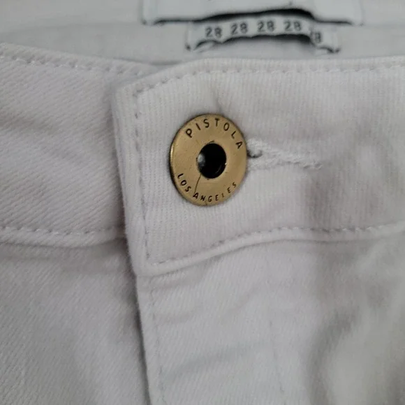 Pistola Los Angeles Denim White Jeans Size 28 Women's - Picture 5 of 7